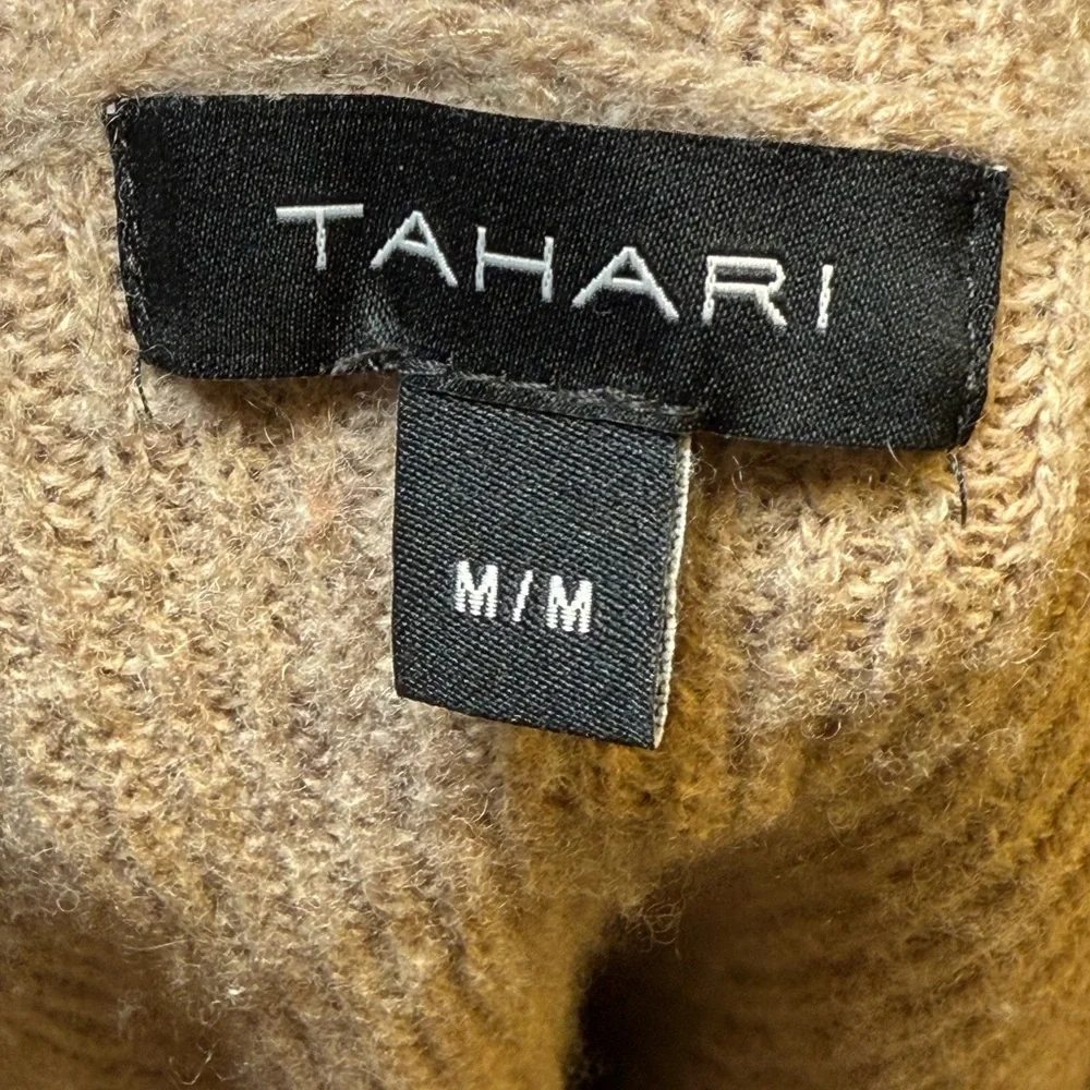 Tahari - Merino Wool Cozy Business Casual Warm Classic Tan Women's Sweater SizeM - Picture 5 of 5